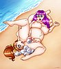 26 - Manaatsu licks Laura's butt (Tropical precure) as she gives birth - by Evil Rick.jpg