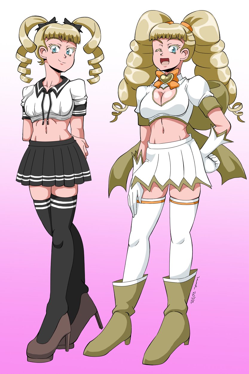 01 - Emiko and her hero form Cure Banshee - by ZeroQ.jpg