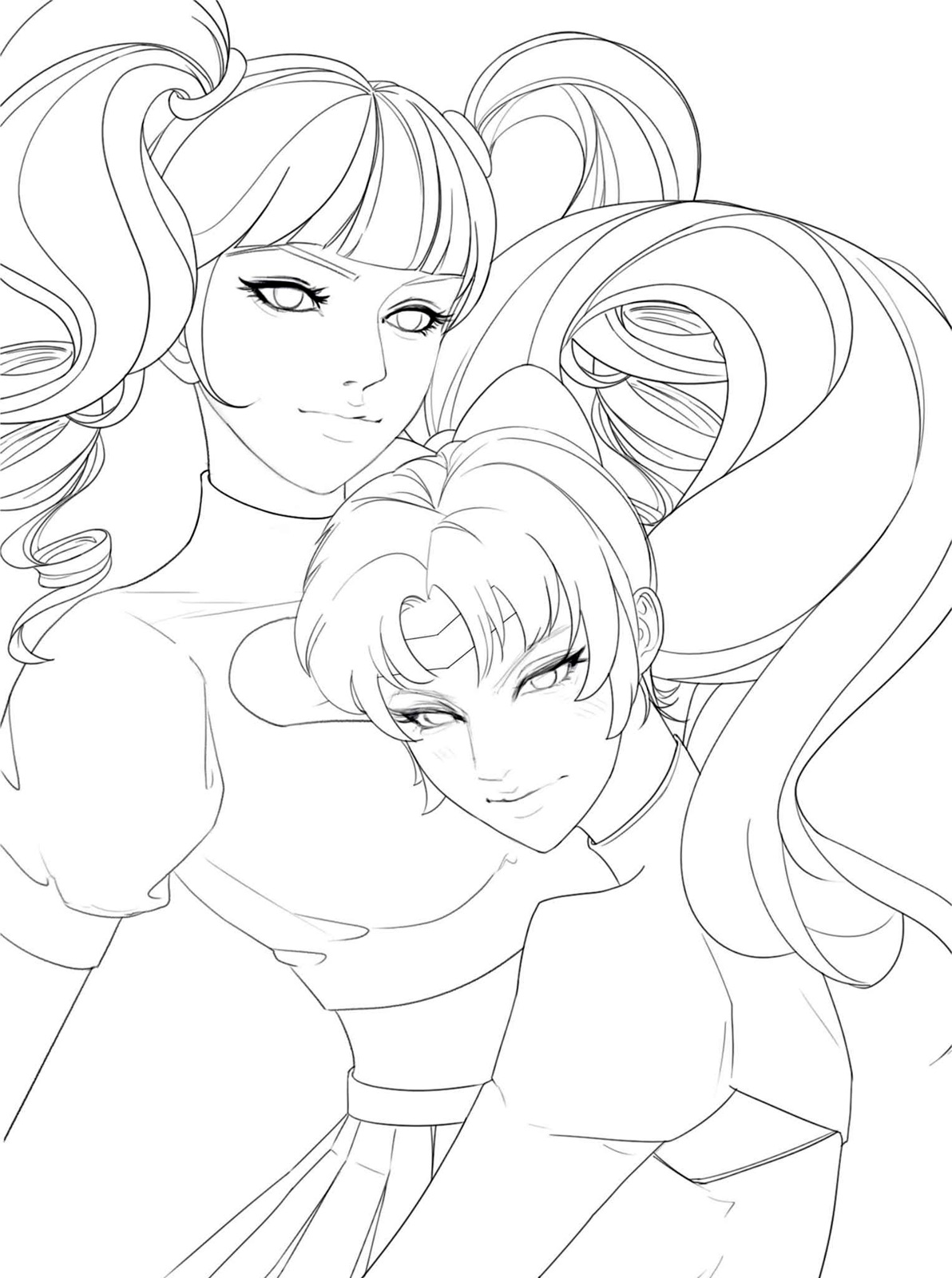 67 - Banshee and Midnight sketch  by Hebiko.jpg