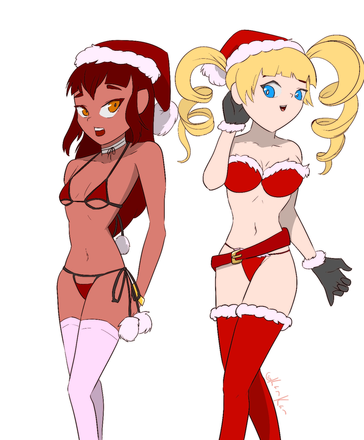 69 - Emiko and Yuriko at Christmas - by Kan Kan.jpg