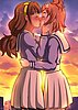 21 - Kirara and HaruHaru kissing at Twilight - by Eskatesai.jpg