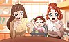 80 - Kirara and HaruHaru with baby - Go Princess - Camper34.jpg