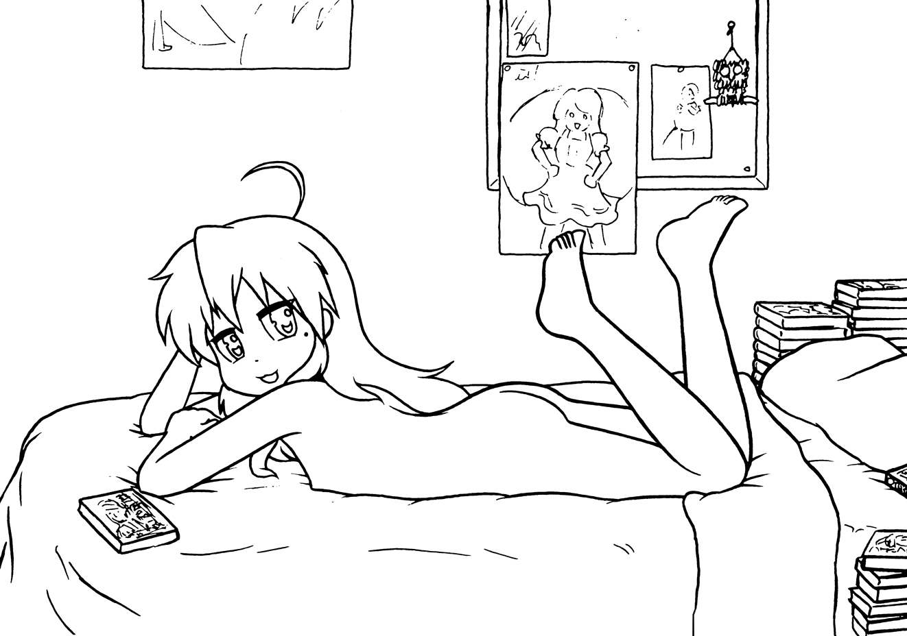 01 - Konata posing for Kagami - Lucky Star.jpg