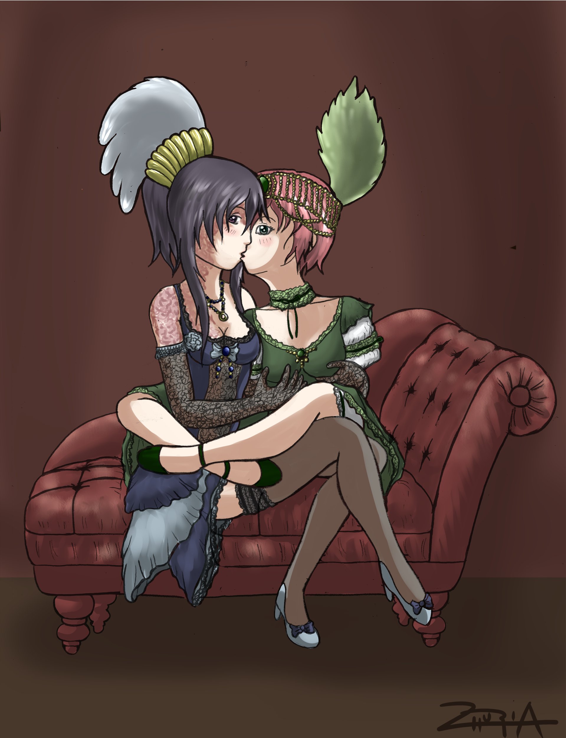 09 Hanako and Rin from Katawa Shoujo as Flapper girls - by Zhuria.jpg