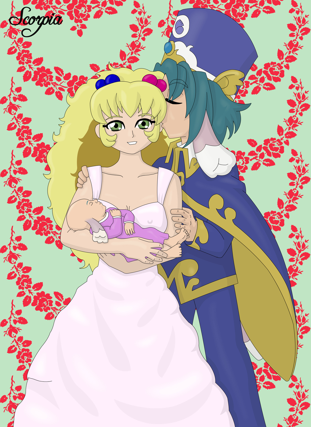 50 - Altezzas and Aura with child - Futago no Hime - by Scorpia.jpg